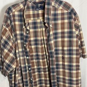 Nautica‎ Men's Short Sleeve Plaid XXL/TG